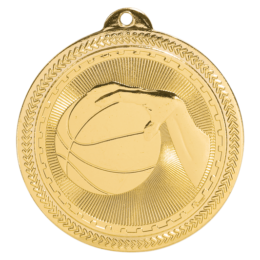 Bright Gold 2" Basketball Laserable BriteLazer Medal