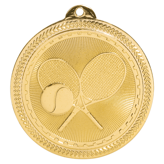 Bright Gold 2" Tennis Laserable BriteLazer Medal