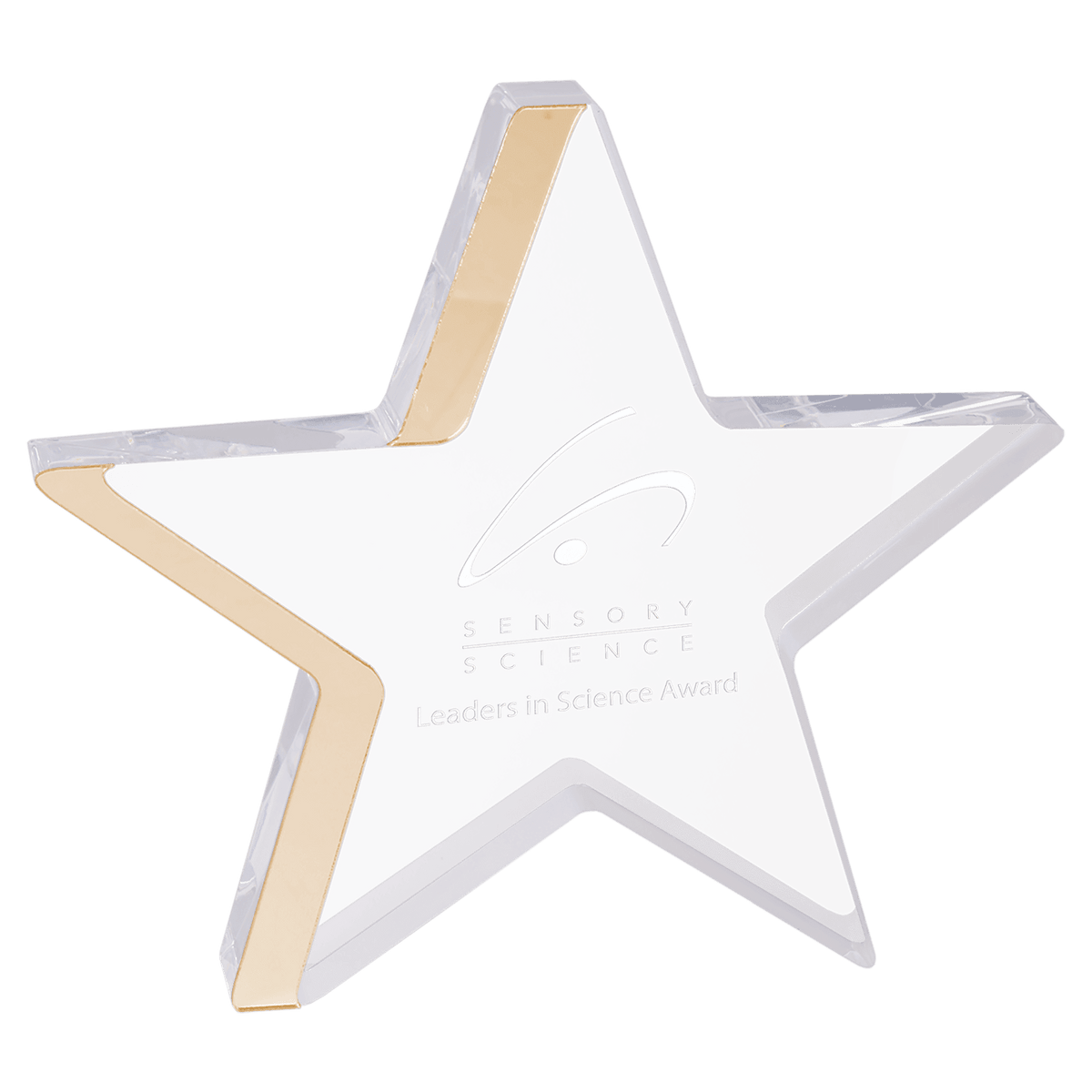 7 3/4" x 7" Star Acrylic with Gold Edge