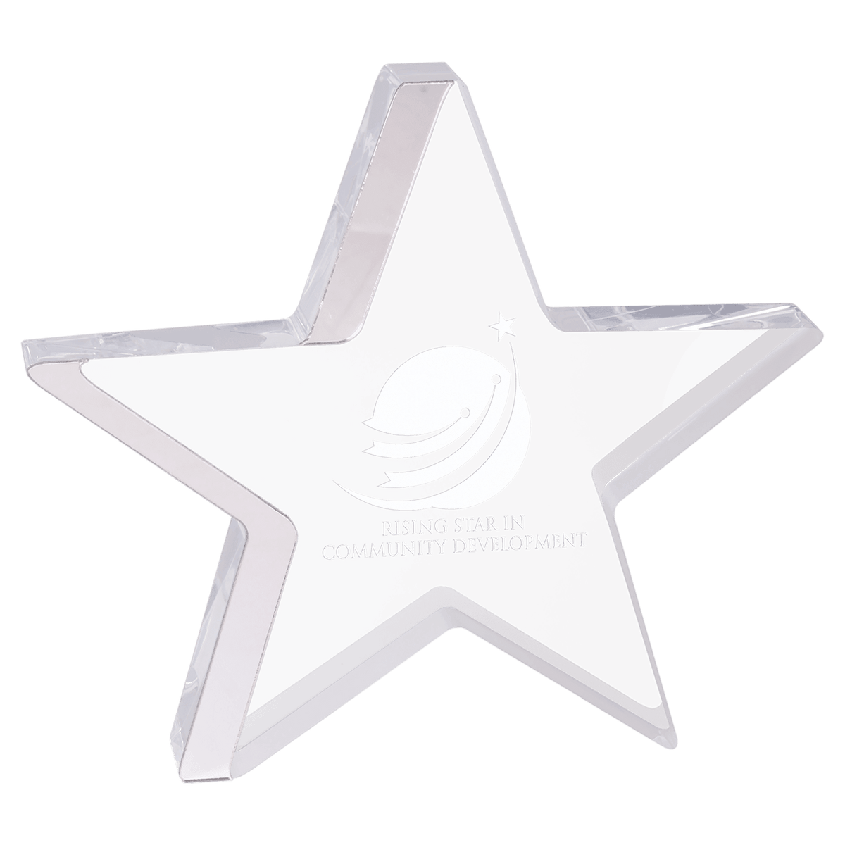 7 3/4" x 7" Star Acrylic with Silver Edge