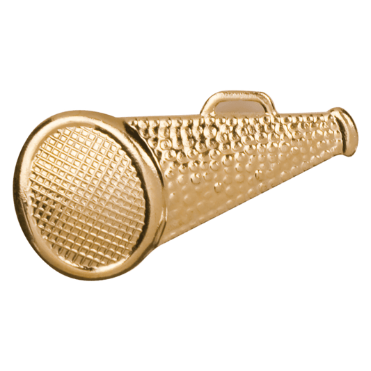 Gold Megaphone Metal Chenille Letter Insignia