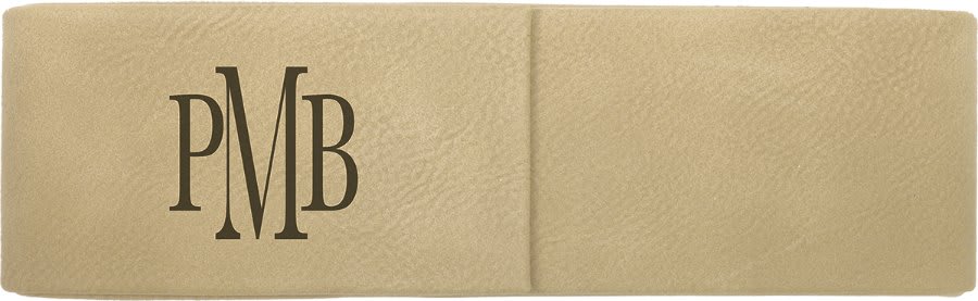 6 1/2" x 2" Laserable Leatherette Double Pen Case - Light Brown