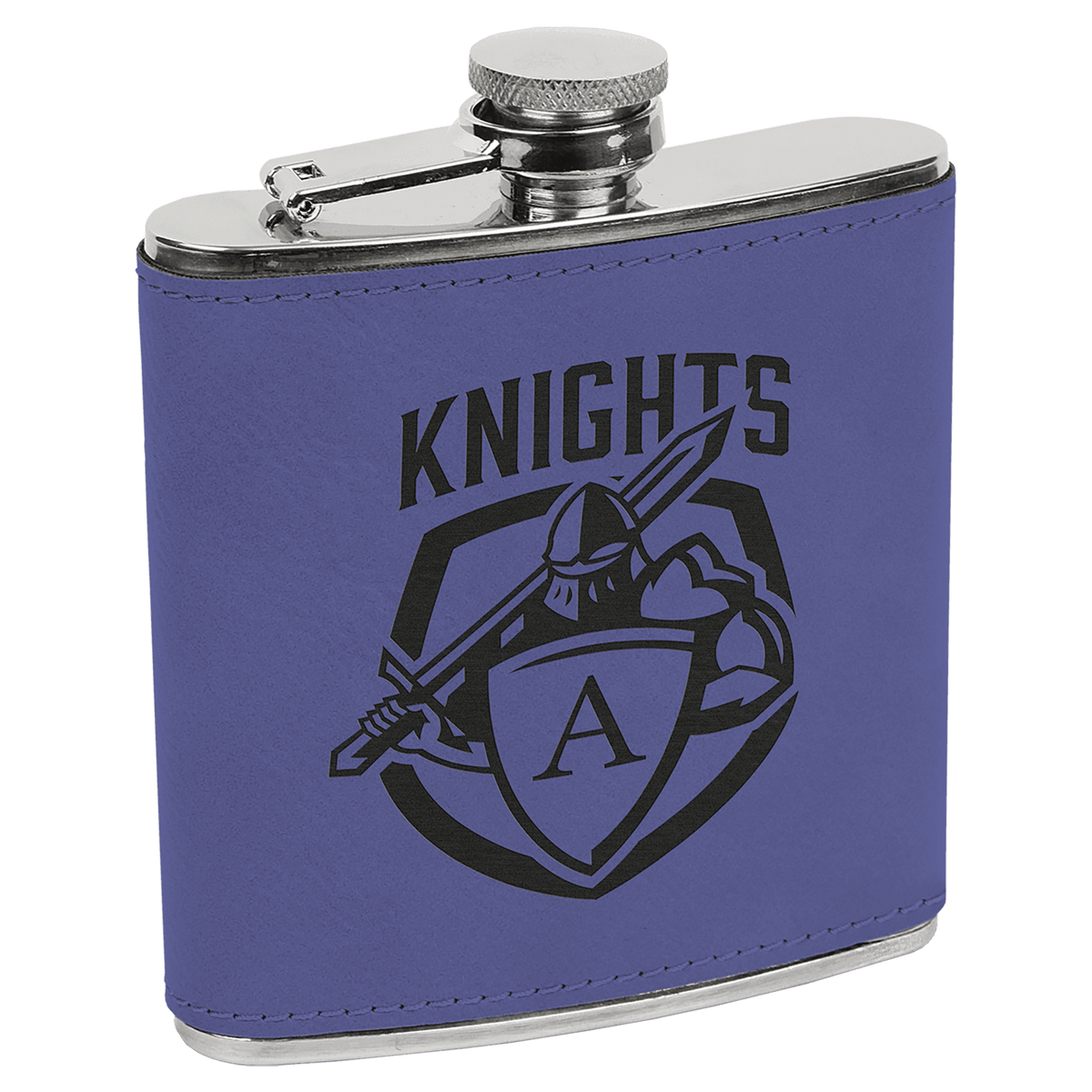 Purple Black Stainless Steel 6 oz. Flask