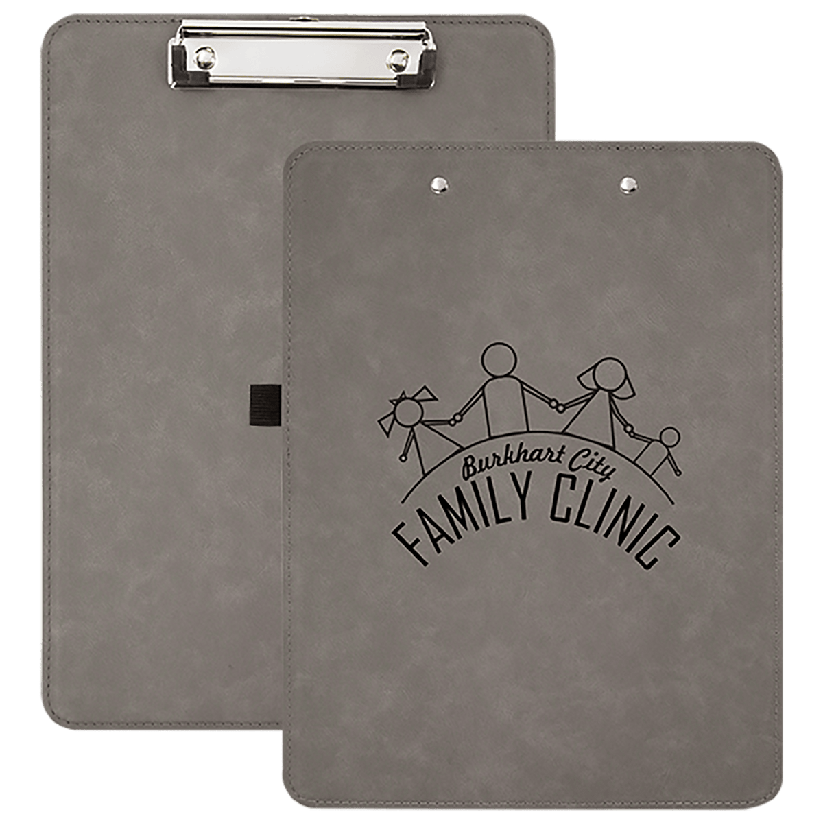 9" x 12 1/2" Laserable Leatherette Clipboard - Gray