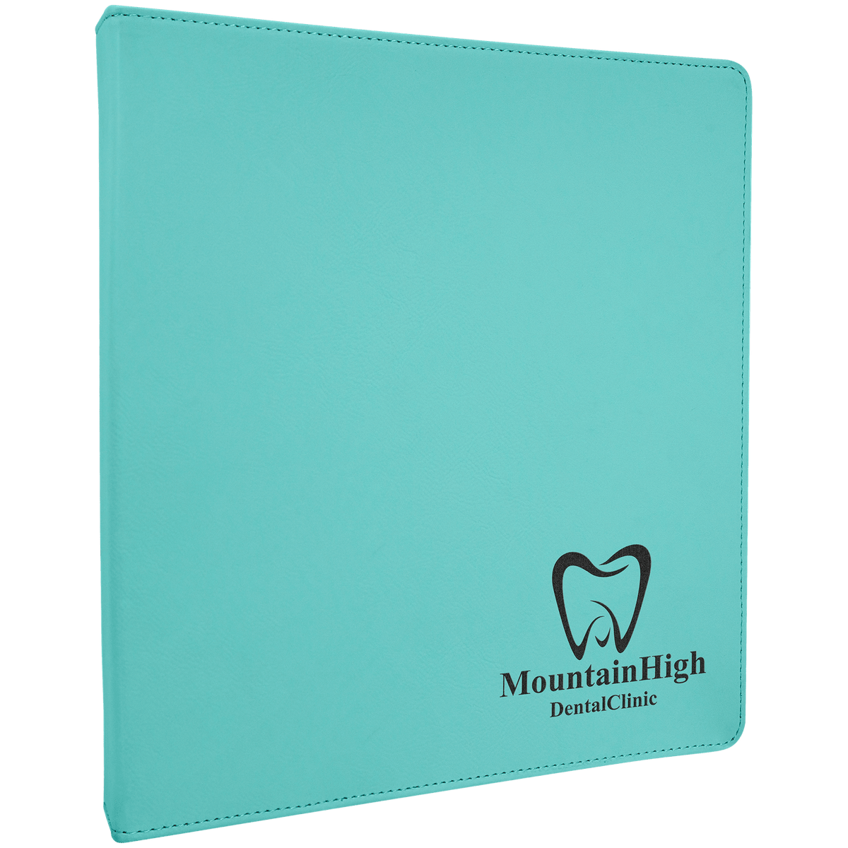 10 1/2" x 11 1/2" Laserable Leatherette 3 Ring Binder with 1" Slant D Rings - Teal