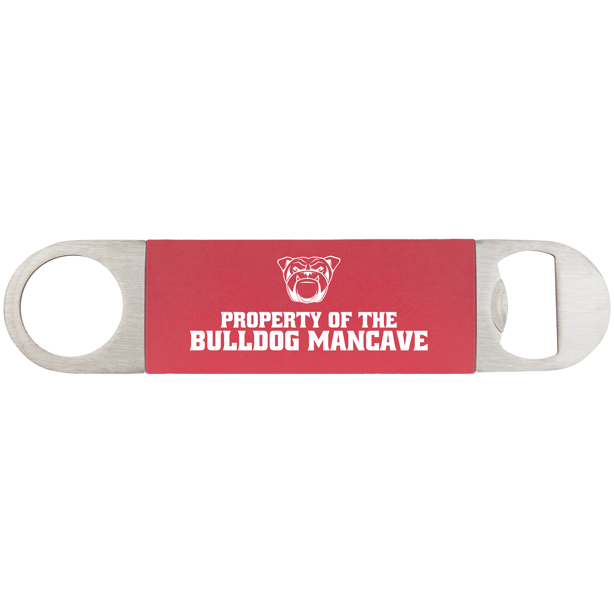 Red White 1 1/2" x 7" Bottle Opener with Silicone Grip