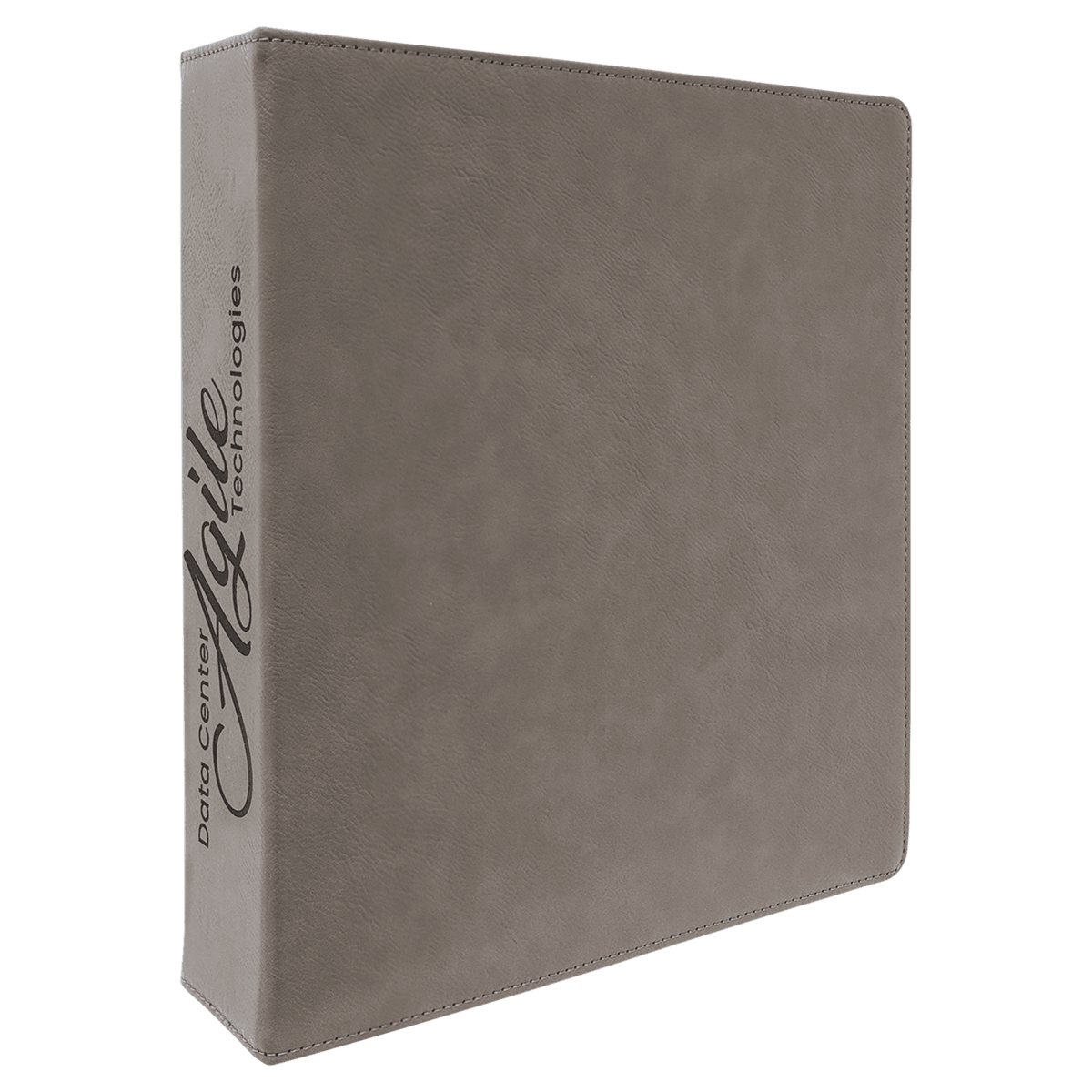 Laserable Leatherette Binder with 2" Slant D Binder Rings - Gray