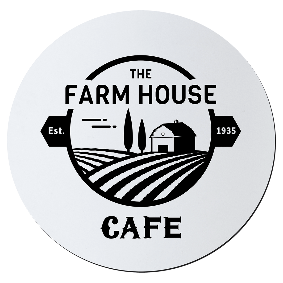 White Black 3 3/4" Round Silicone Coaster