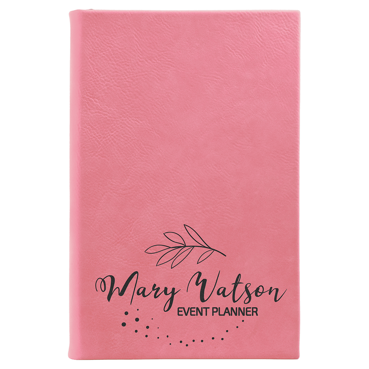 5 1/4" x 8 1/4" Laserable Leatherette Sketch Book with Unlined Notepad - Pink