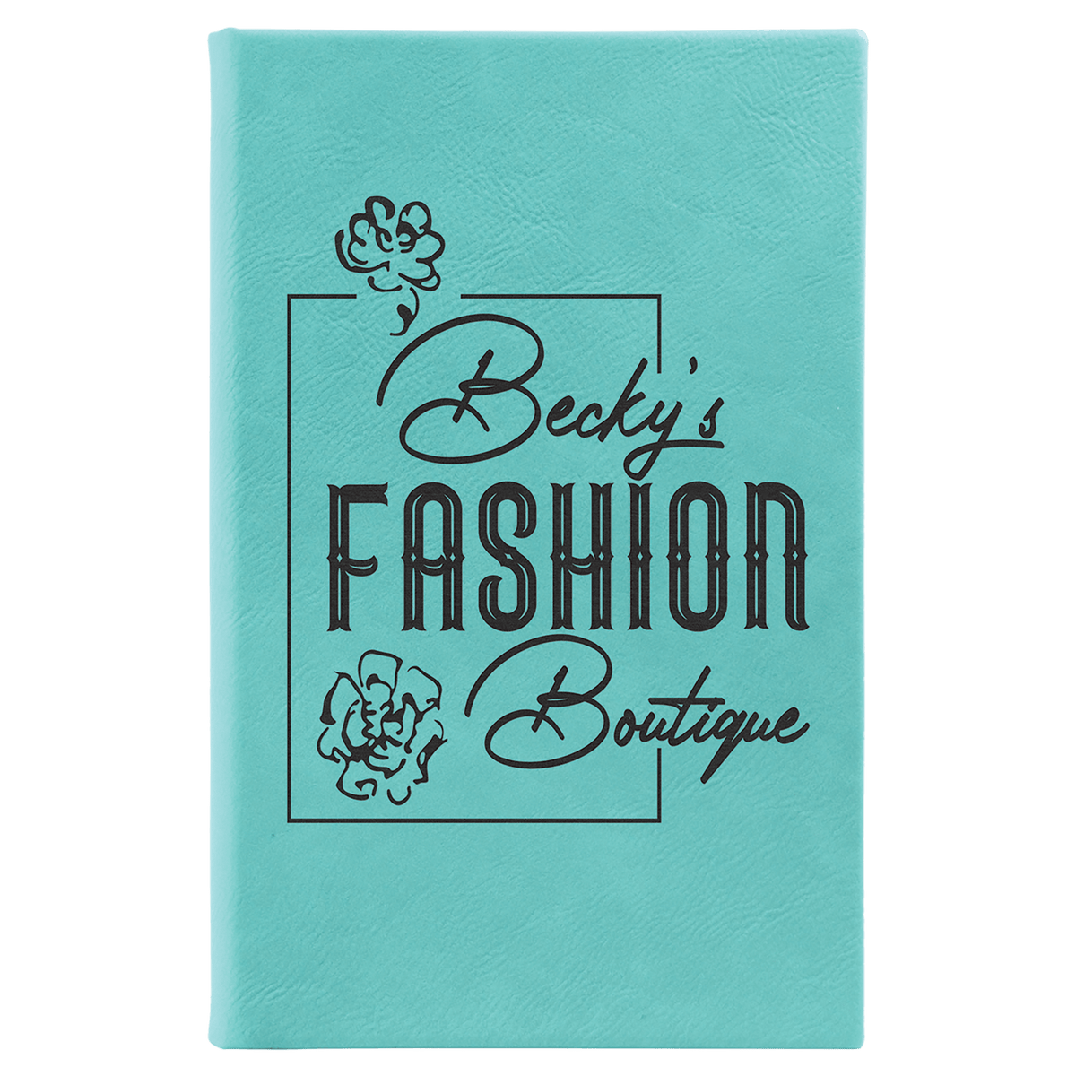 5 1/4" x 8 1/4" Laserable Leatherette Sketch Book with Unlined Notepad - Teal