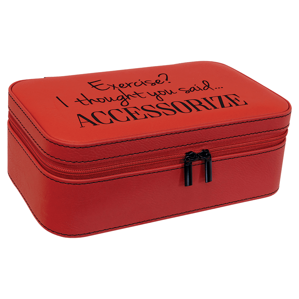7 1/2" X 4 1/2" Laserable Leatherette Jewelry Box - Red