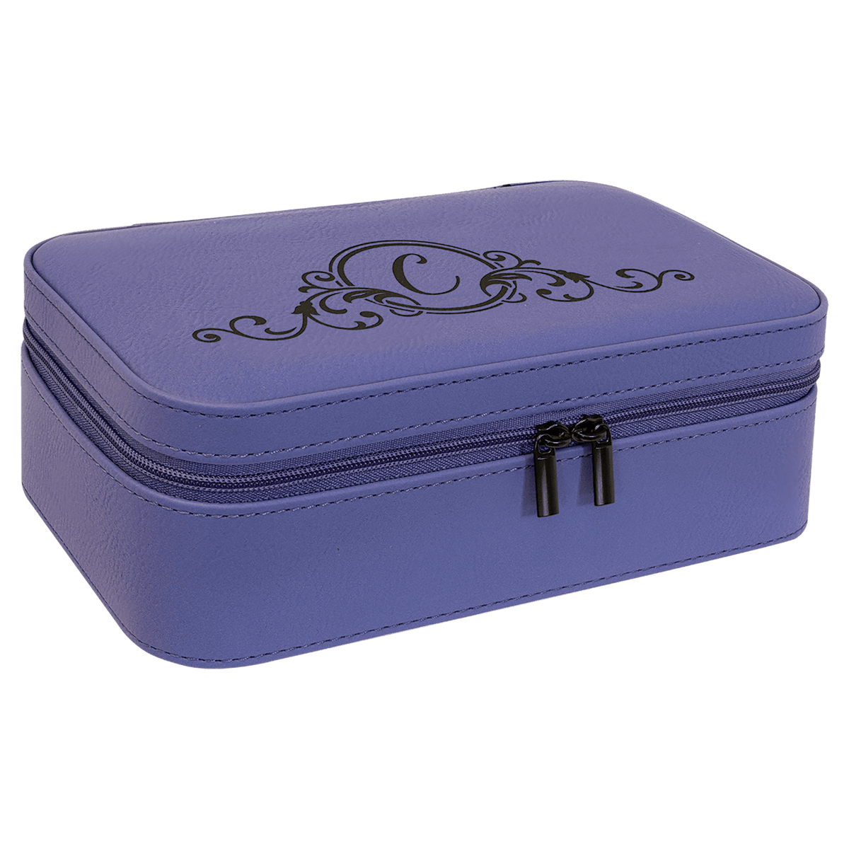 7 1/2" X 4 1/2" Laserable Leatherette Jewelry Box - Purple