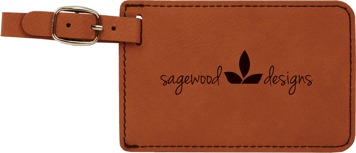 4 1/4" x 2 3/4" Laserable Leatherette Luggage Tag - Rawhide