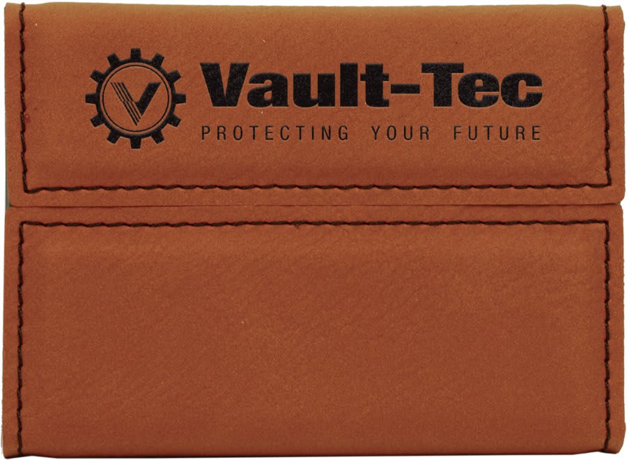 3 3/4" x 2 3/4" Laserable Leatherette Hard Business Card Holder - Rawhide