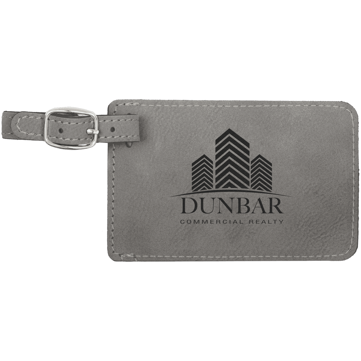 4 1/4" x 2 3/4" Laserable Leatherette Luggage Tag - Gray