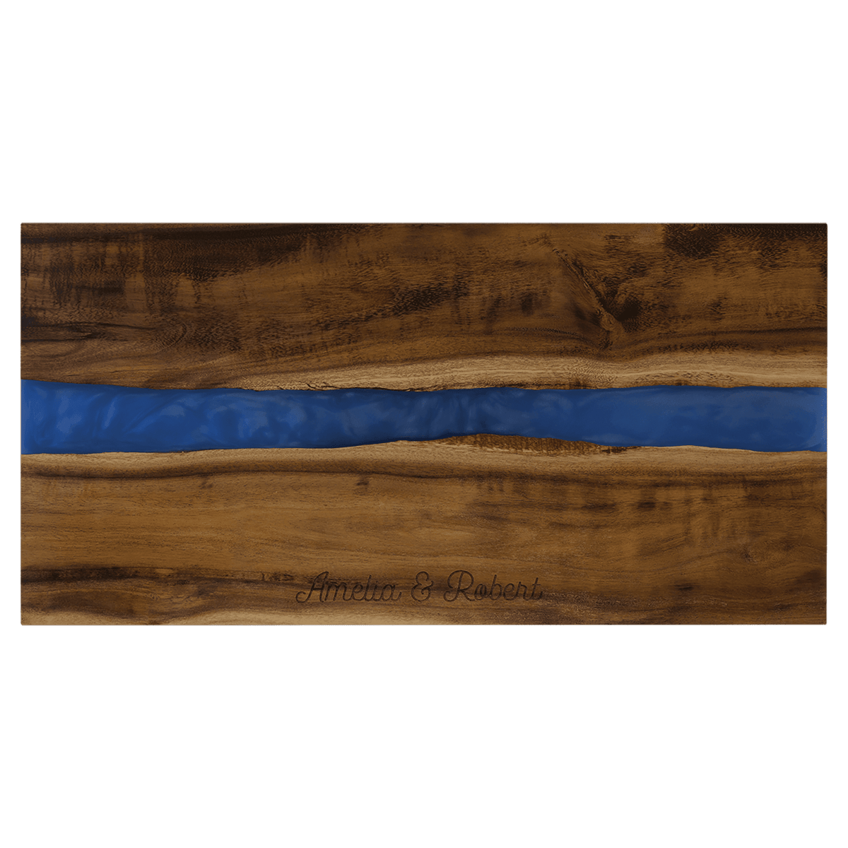 Acacia Serving Board with Blue Pearl Resin - 18" x 9"