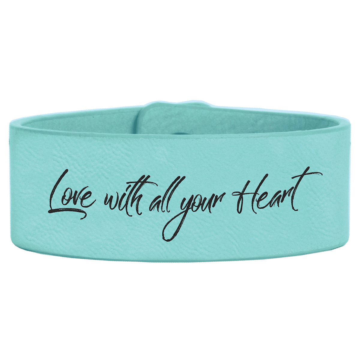 9 1/2" x 1" Laserable Leatherette Cuff Bracelet - Teal