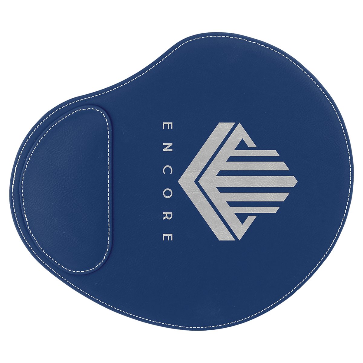 9" x 10 1/4" Laserable Leatherette Mouse Pad - Blue/Silver
