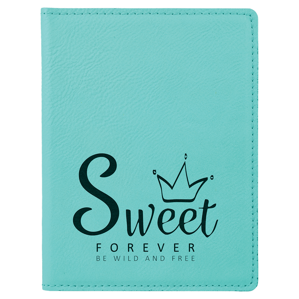 4 1/4" x 5 1/2" Laserable Leatherette Passport Holder - Teal
