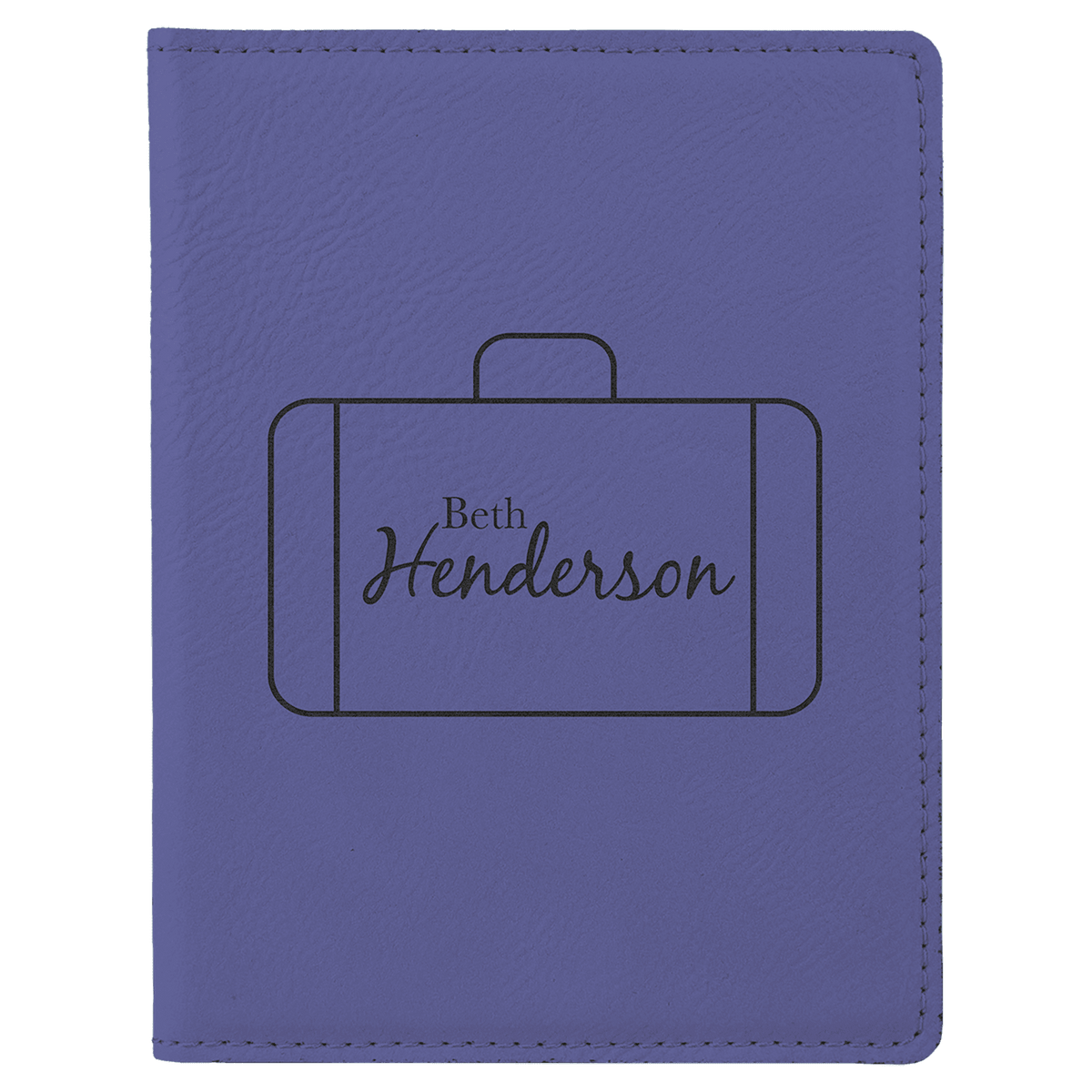 4 1/4" x 5 1/2" Laserable Leatherette Passport Holder - Purple