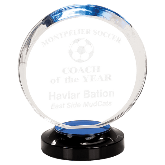 7" Blue Halo Acrylic Award