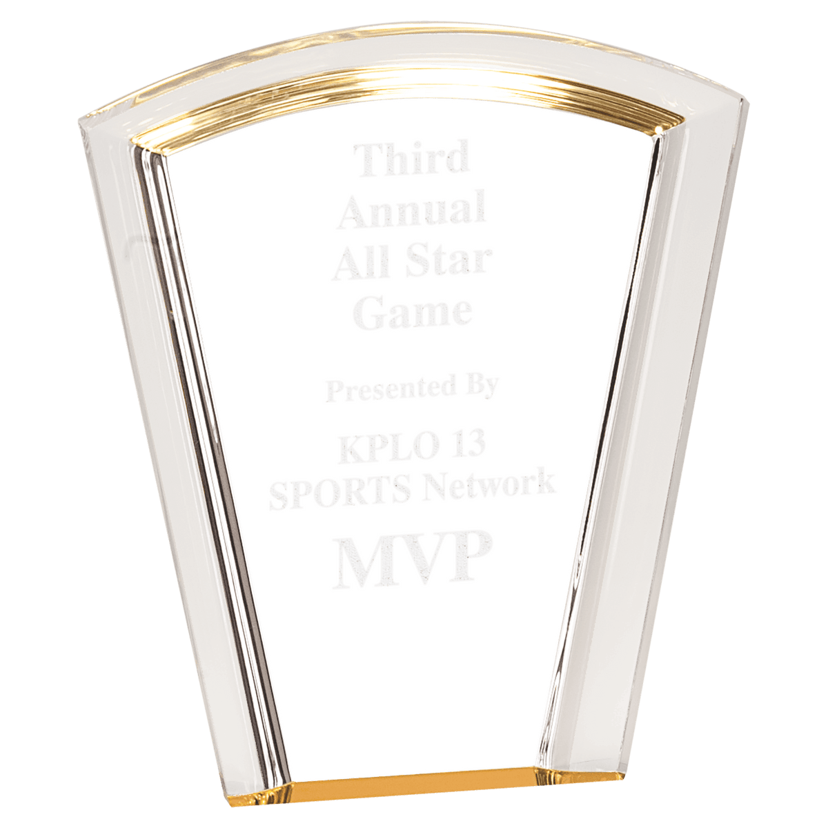 7" Gold Fan Halo Acrylic Award