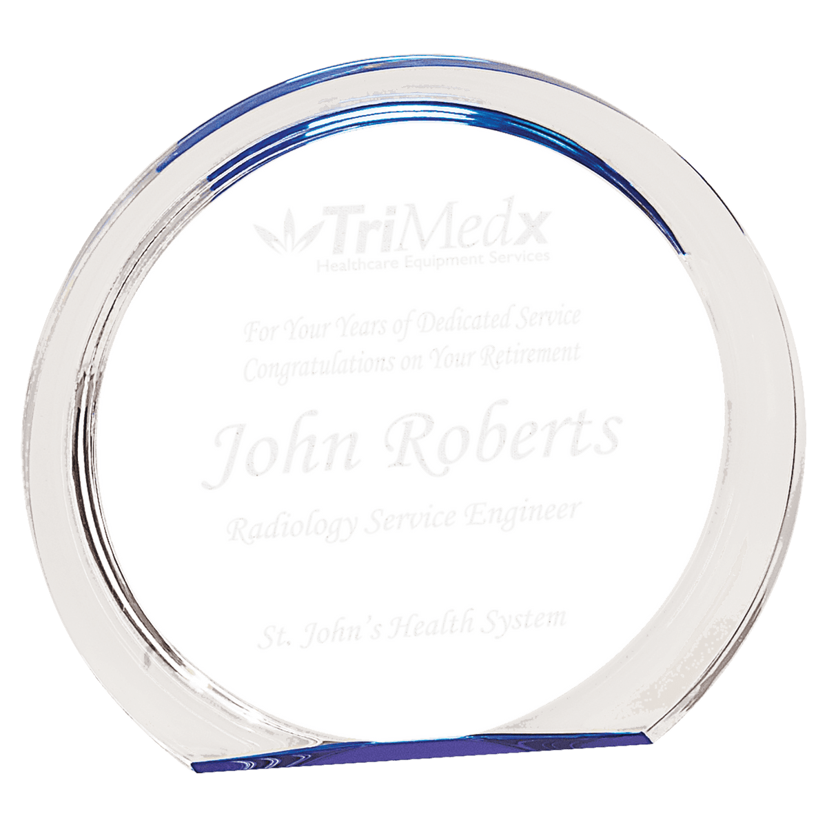 6 3/8" Blue Round Halo Acrylic Award