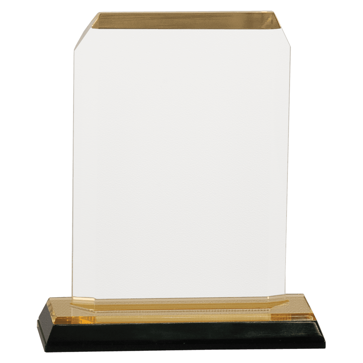 3 1/2" x 5 1/2" Gold Clipped Corner Impress Acrylic Award