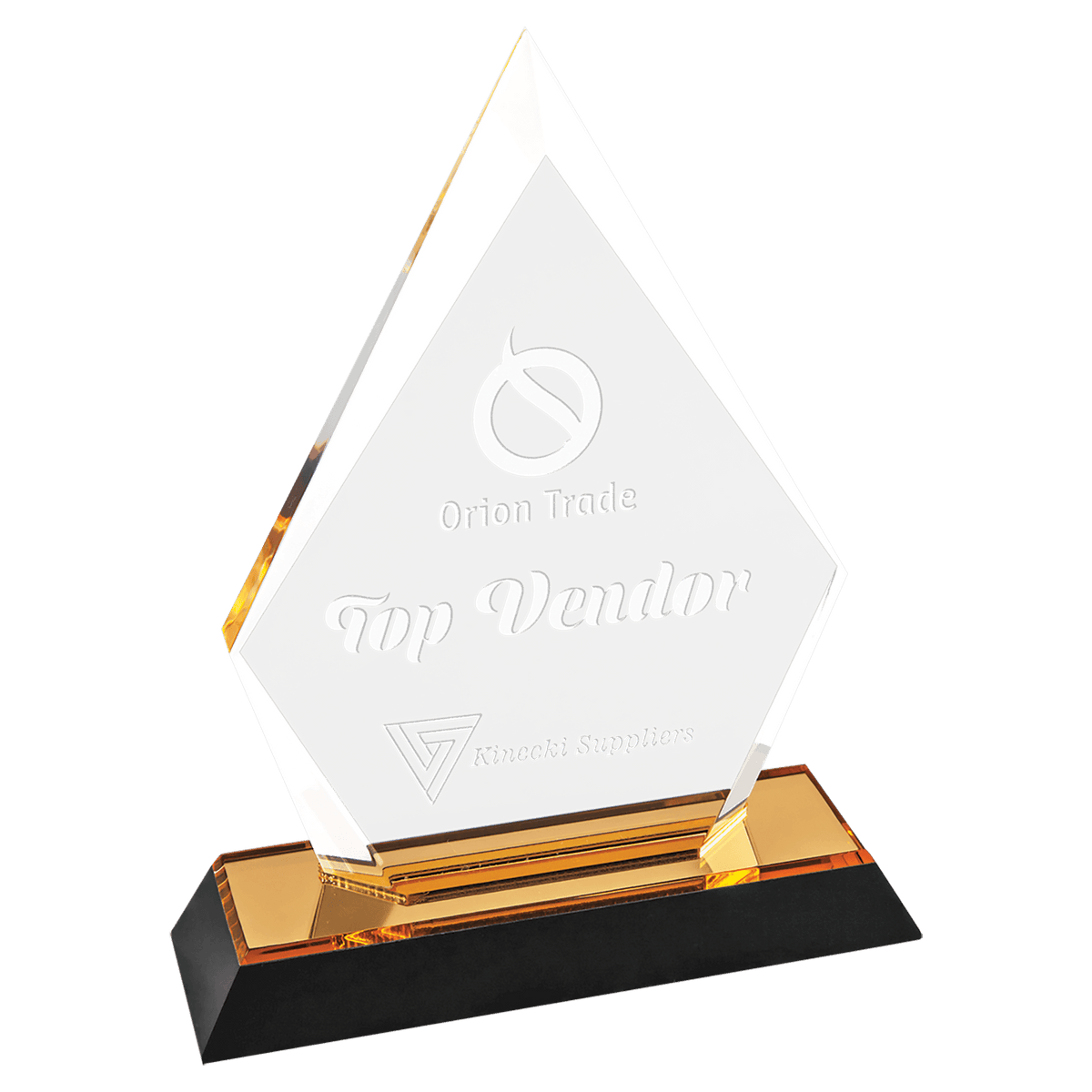 7" Gold Arrow Point Impress Acrylic Award