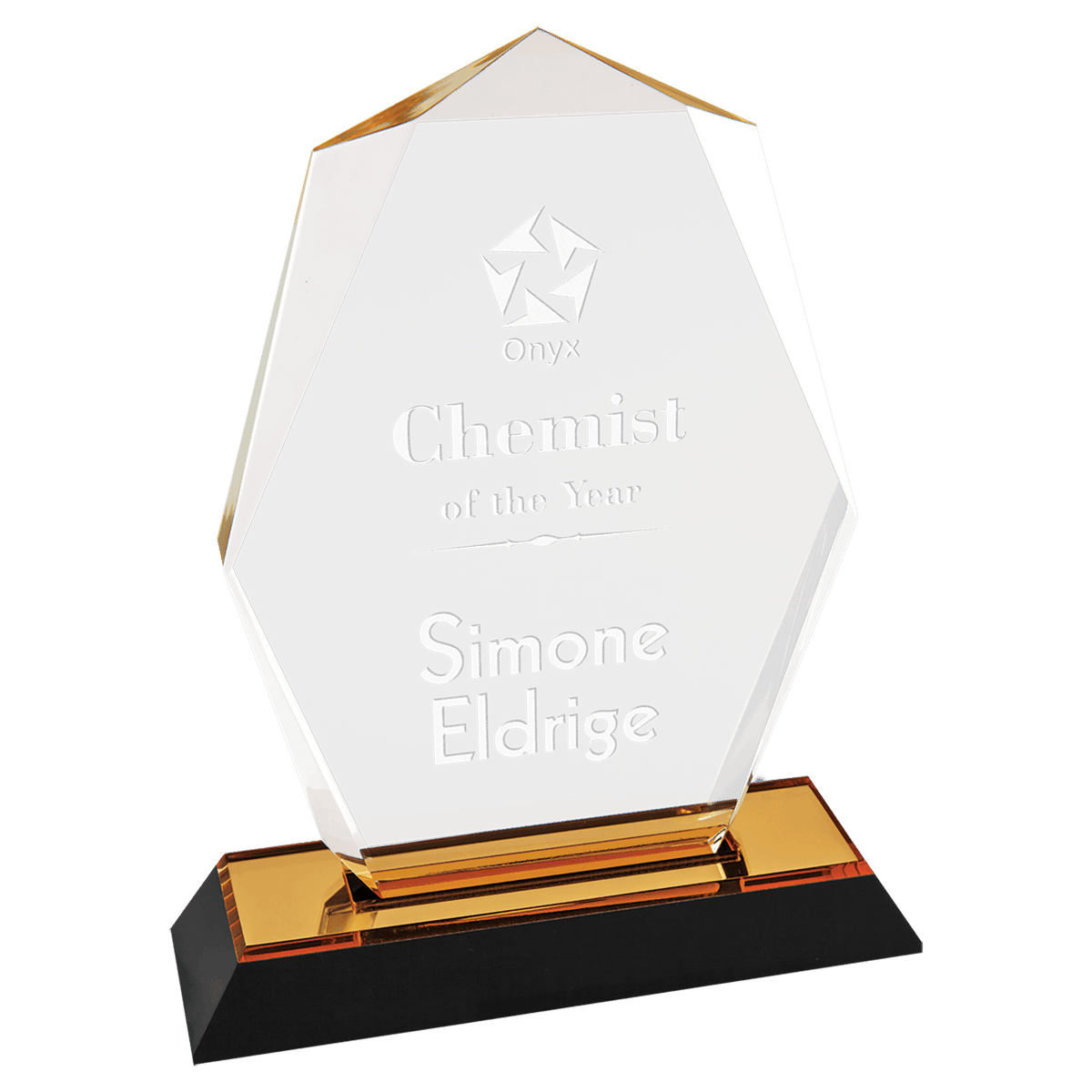 7" Gold Octagon Point Impress Acrylic Award