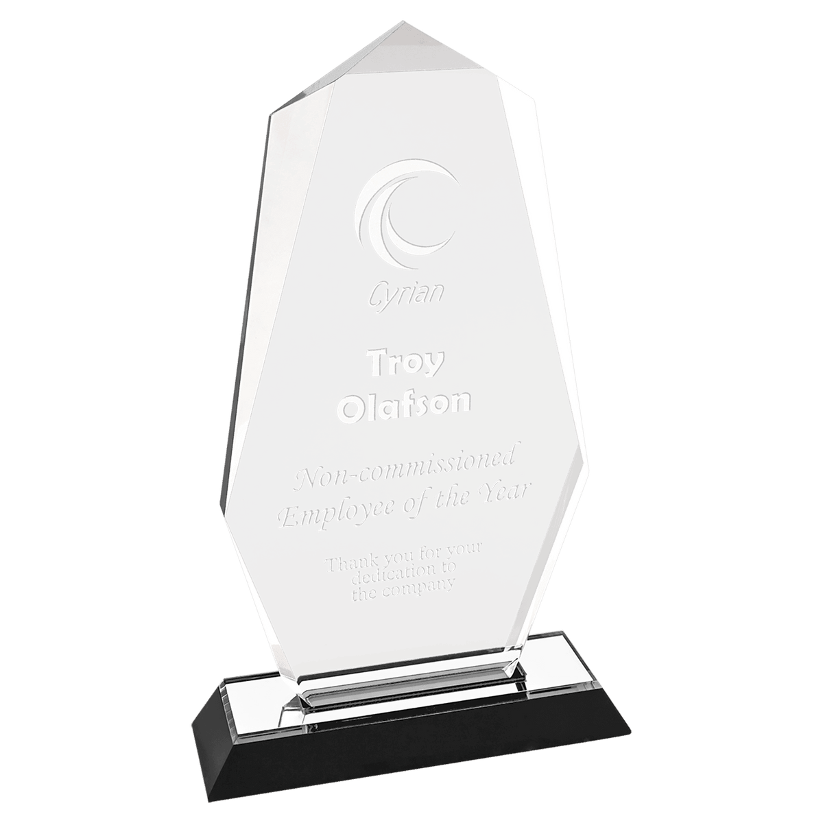 9" Silver Octagon Point Impress Acrylic Award