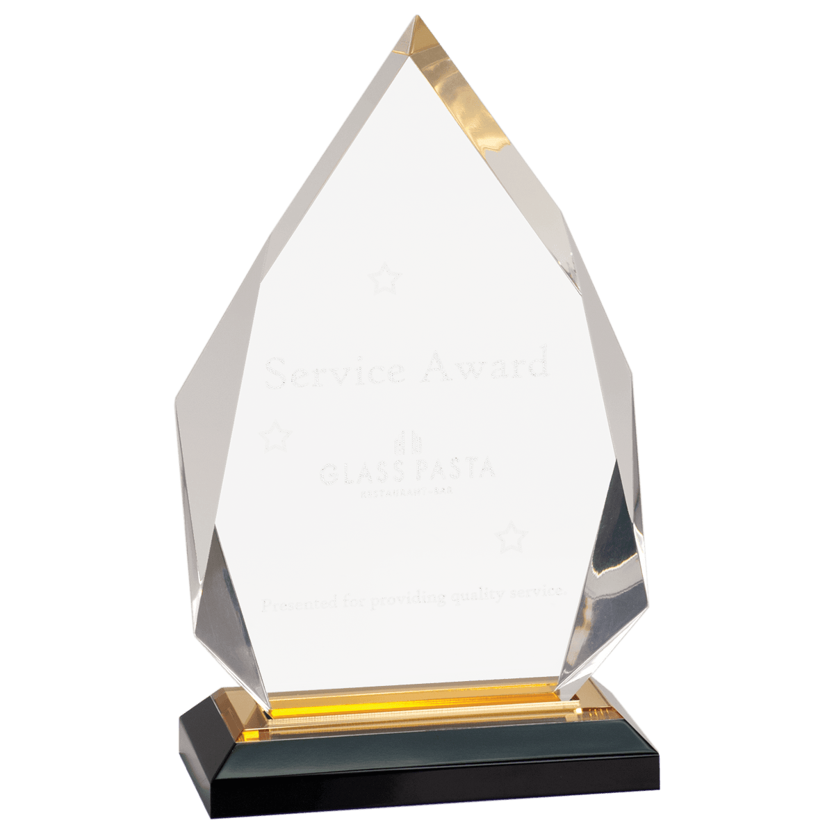 5 1/4" x 8 3/4" Gold Diamond Impress Acrylic Award