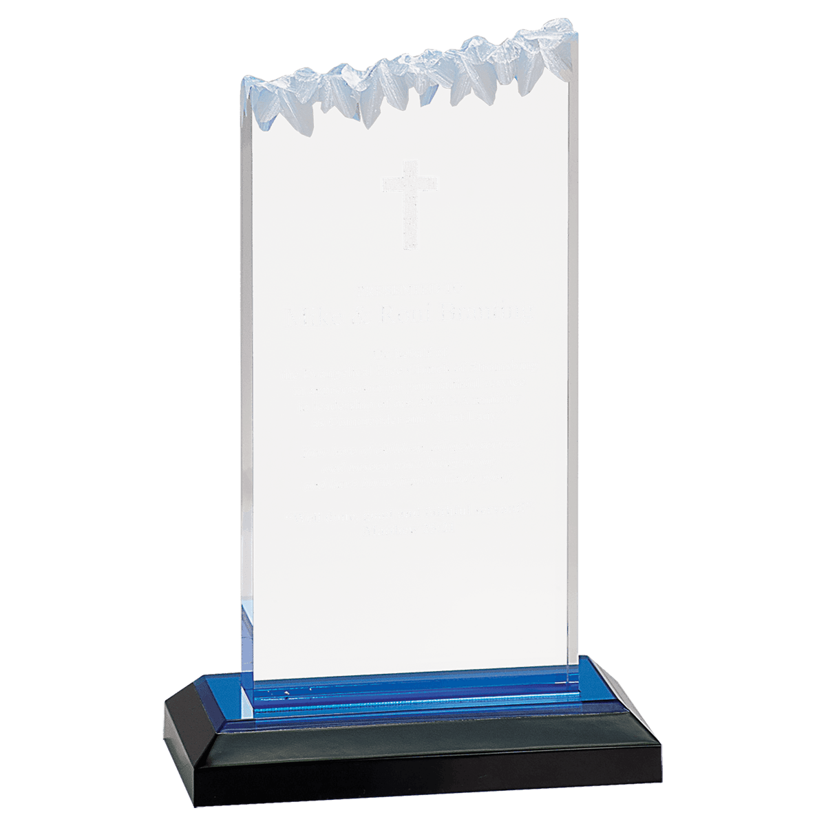 5" x 8" Blue Frosted Impress Acrylic Award