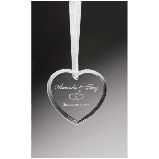 2 1/2" Crystal Heart Ornament - Default Title (K9305)
