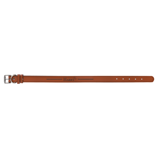 Large 23" x 1" Engravable Leatherette Dog Collar - Rawhide