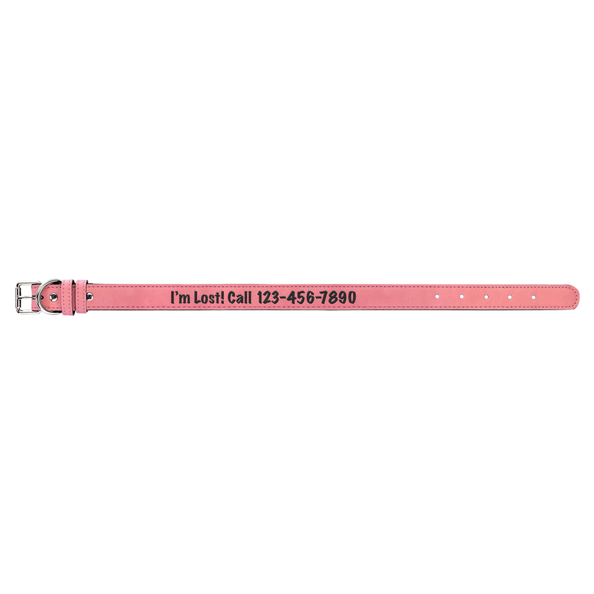 Large 23" x 1" Engravable Leatherette Dog Collar - Pink