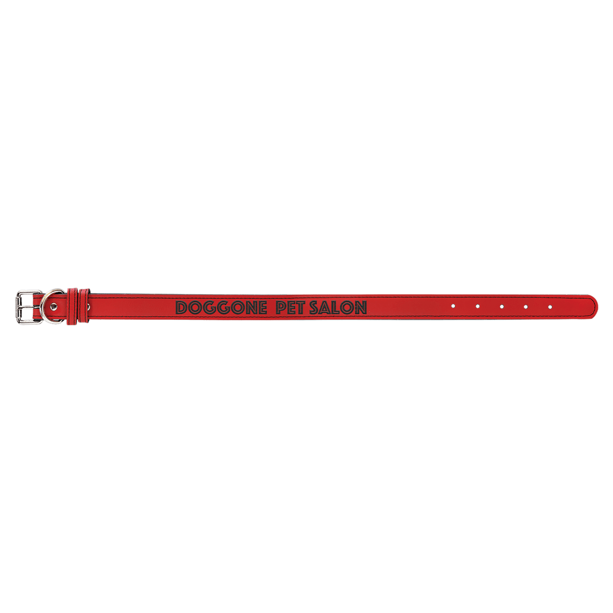 Large 23" x 1" Engravable Leatherette Dog Collar - Red