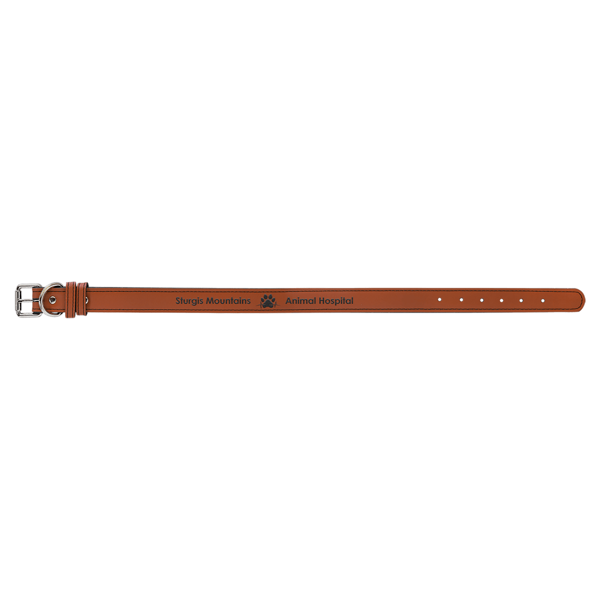 Extra Large 27" x 1 1/4" Engravable Leatherette Dog Collar - Rawhide