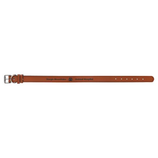 Extra Large 27" x 1 1/4" Engravable Leatherette Dog Collar - Rawhide