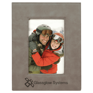 4" x 6" Laserable Leatherette Photo Frame - Gray