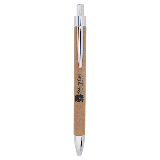 Laserable Leatherette Pen - Light Brown