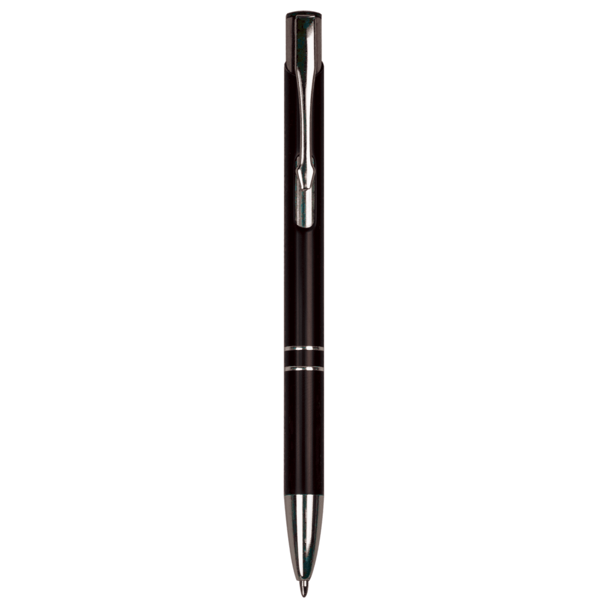 Laserable Pen with Silver Trim - Black