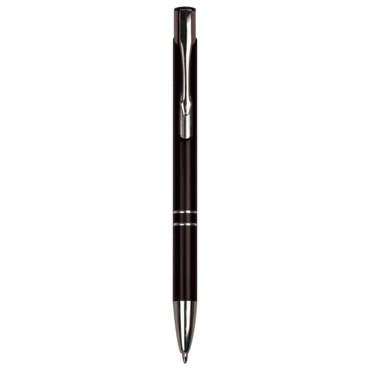 Laserable Pen with Silver Trim - Black
