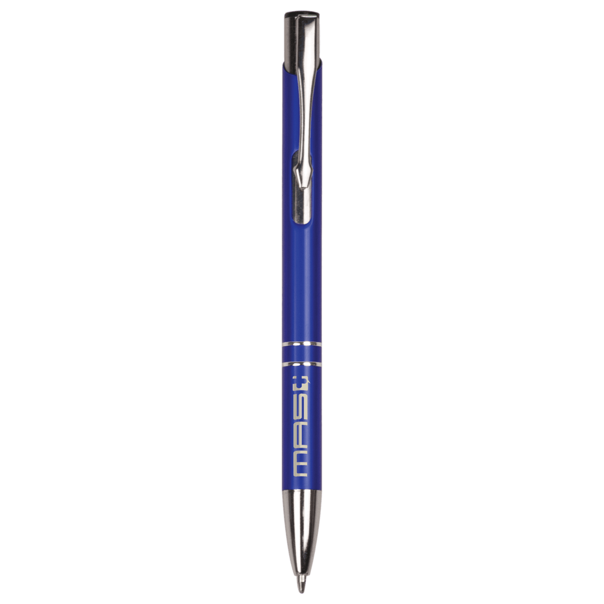 Laserable Pen with Silver Trim - Blue