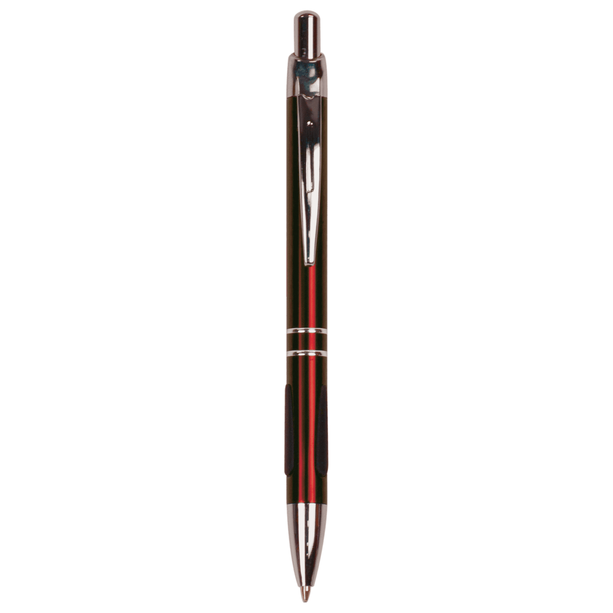 Laserable Pen with Silver Trim with Gripper - Burgundy