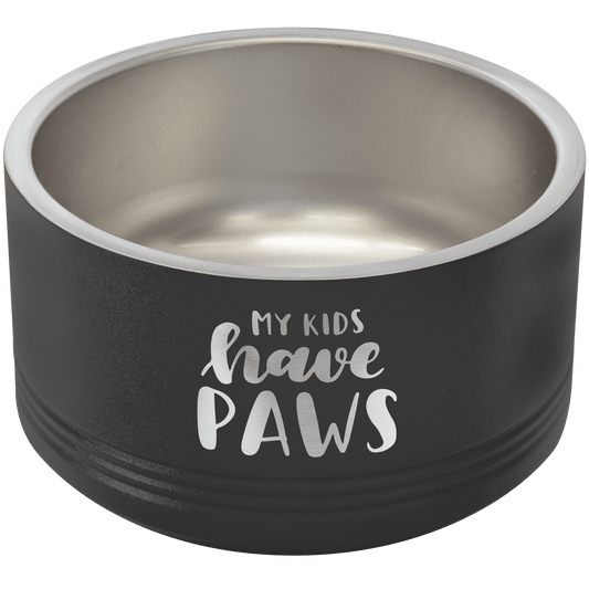 18 oz. Small Personalized Stainless Pet Bowl - Black
