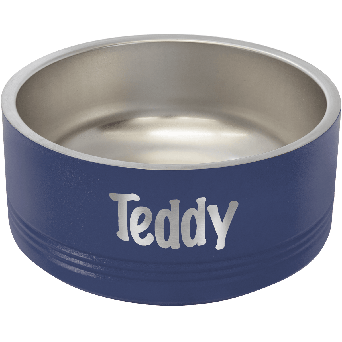 32 oz. Medium Personalized Stainless Pet Bowl - Navy Blue