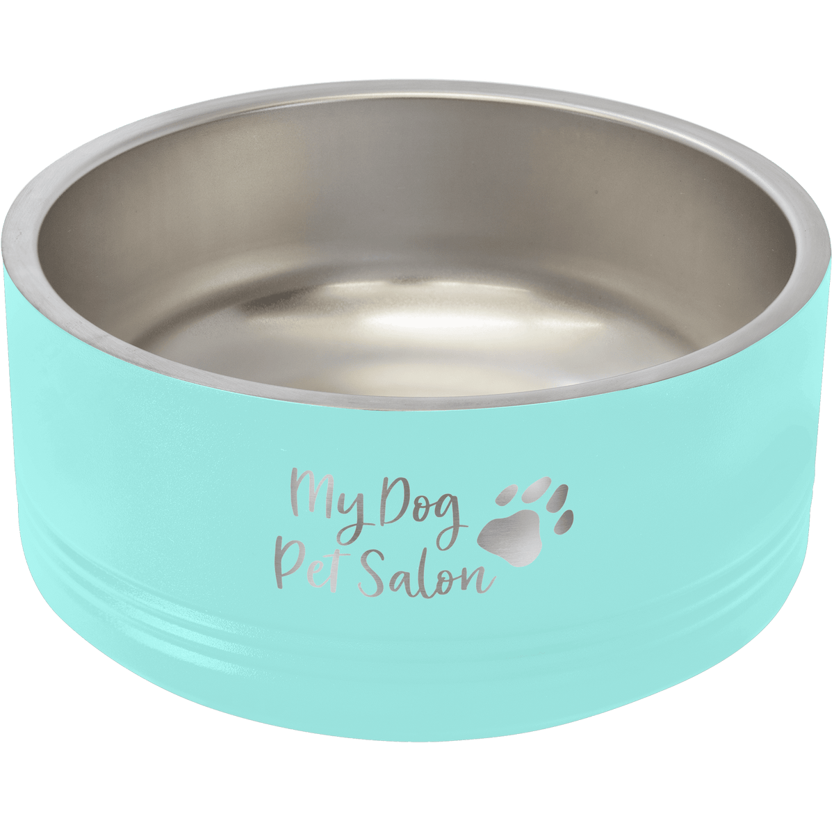 32 oz. Medium Personalized Stainless Pet Bowl - Teal