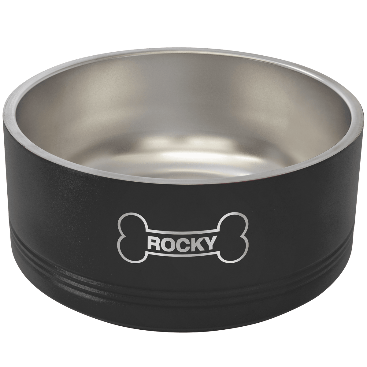 64 oz. Large Personalized Stainless Pet Bowl - Black