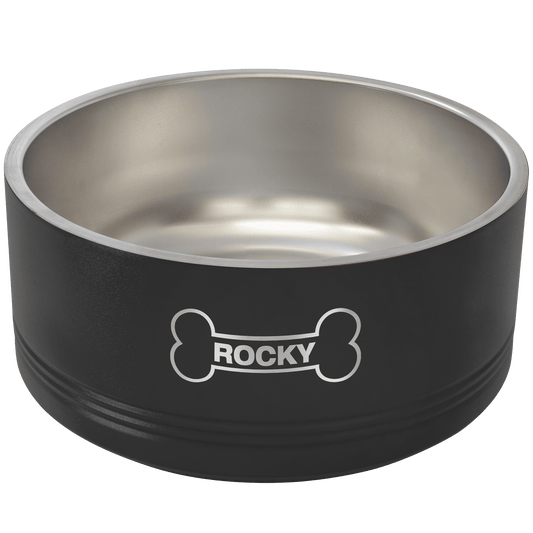 64 oz. Large Personalized Stainless Pet Bowl - Black